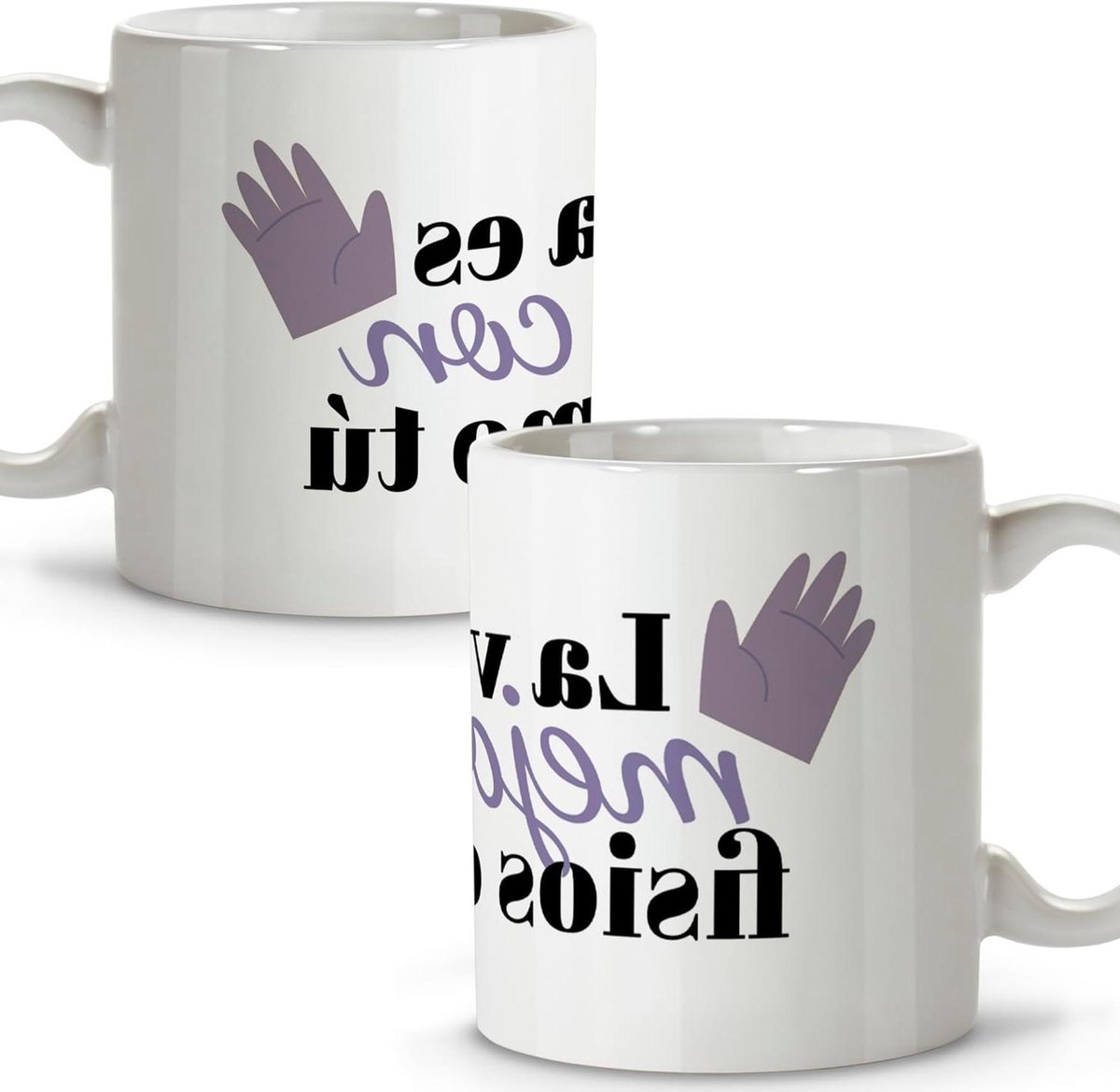 Fysiotherapeut Mok - Therapeut Cadeau Beker - Koffie Drinken - Sublimatie Print - 330 ml - Wit