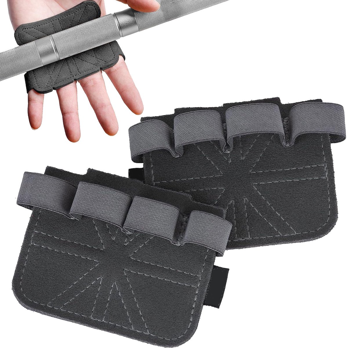 antislip handschoenen zonder vingers, voor gewichtheffen, antislip, gevoerd, handpalm, halve vinger, voor fitnessoefeningen