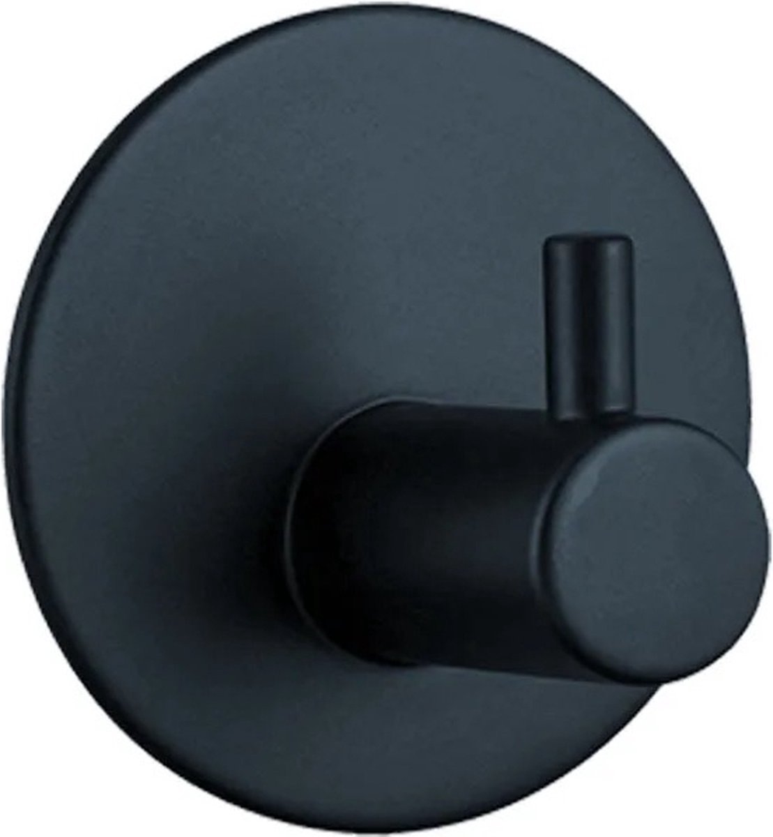 4x Handdoekhaakjes - Ophanghaakjes - Zelfklevend - Handdoekhaak - Wandhaak - Haakjes - Self-adhesive hooks - Badkamerhaakjes - Douche haakjes - Muurhaken - RVS - Rond - Zwart - Jonyx