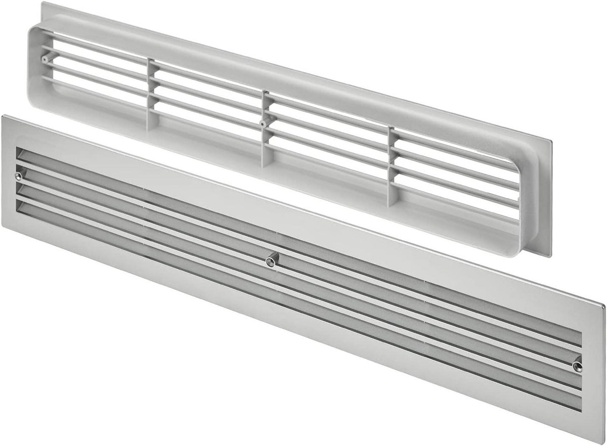Ventilatieroosters - Roosters Deuren - Luchtcirculatie Verbeteren - Sleufperforatie - 457 x 92 mm - Zilver