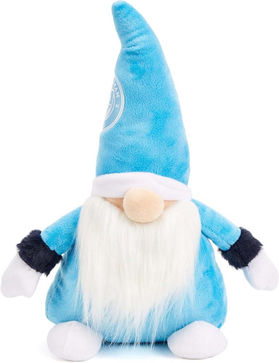 Manchester City Gonk - Pluche Dwerg - Voetbal Fan - Officieel Licentie Product - 33 cm - Blauw