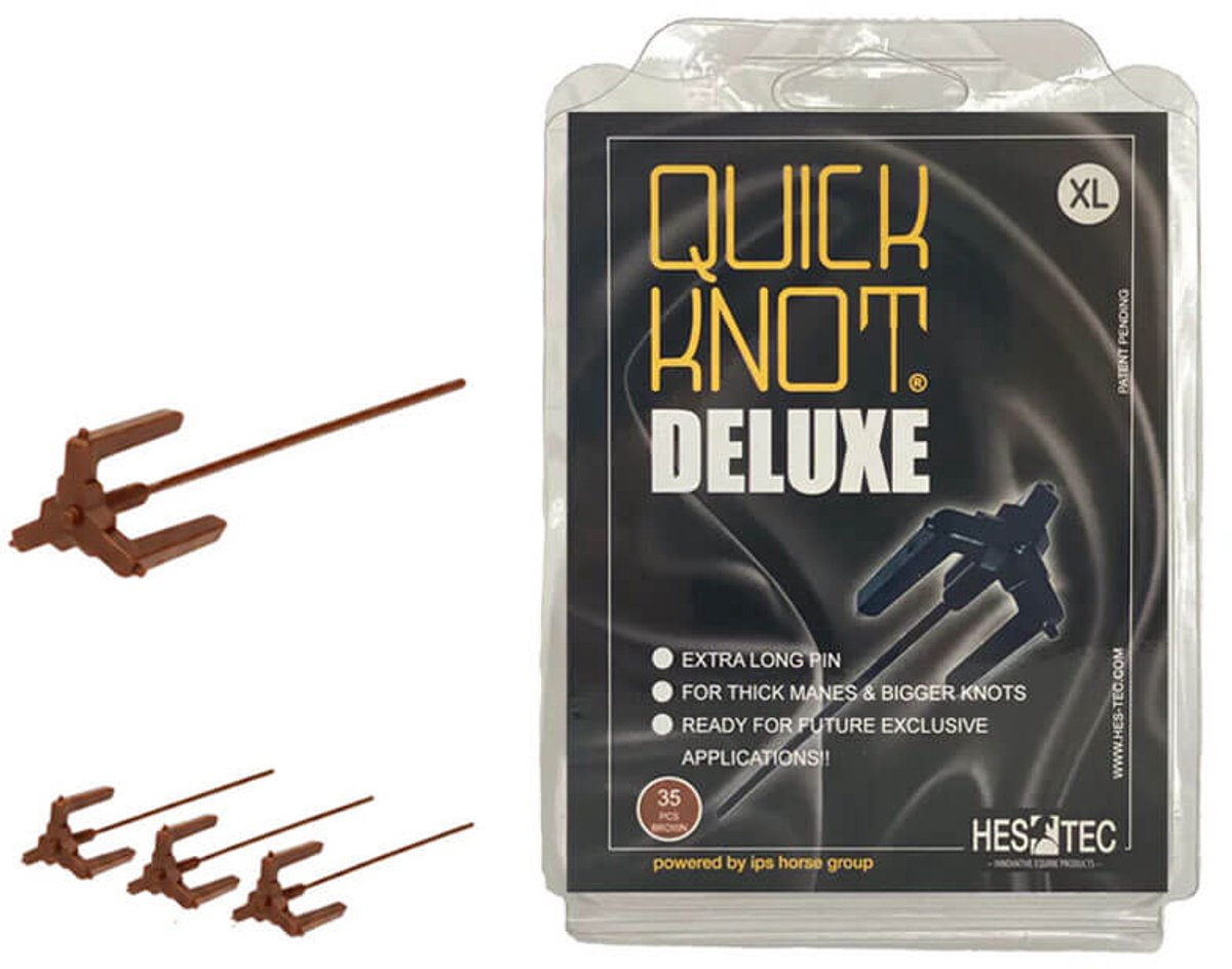 Quick Knot - Deluxe XL - Bruin/ vos - inlvechten knotten wedstrijdbenodigdheden paardenverzorging