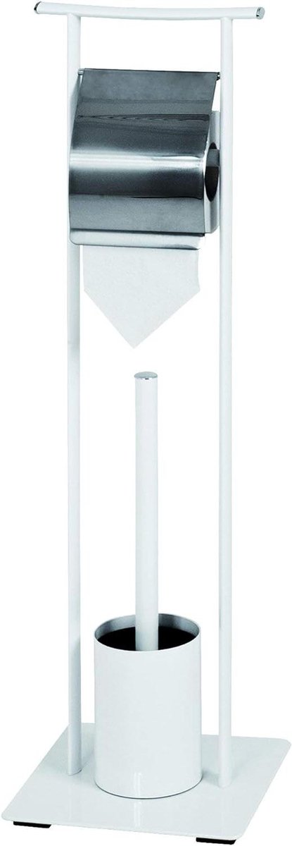 Toilet set - Toiletrolhouder met borstel - Badkamer Organisatie - Geïntegreerde borstelhouder - 20 x 20 x 69 cm