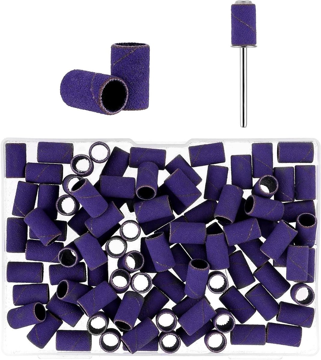 Slijpkapjes Nagels - Nagelvijl Bits - Nagel Design - Fijn Grond effect - 100 Stuks - Paars