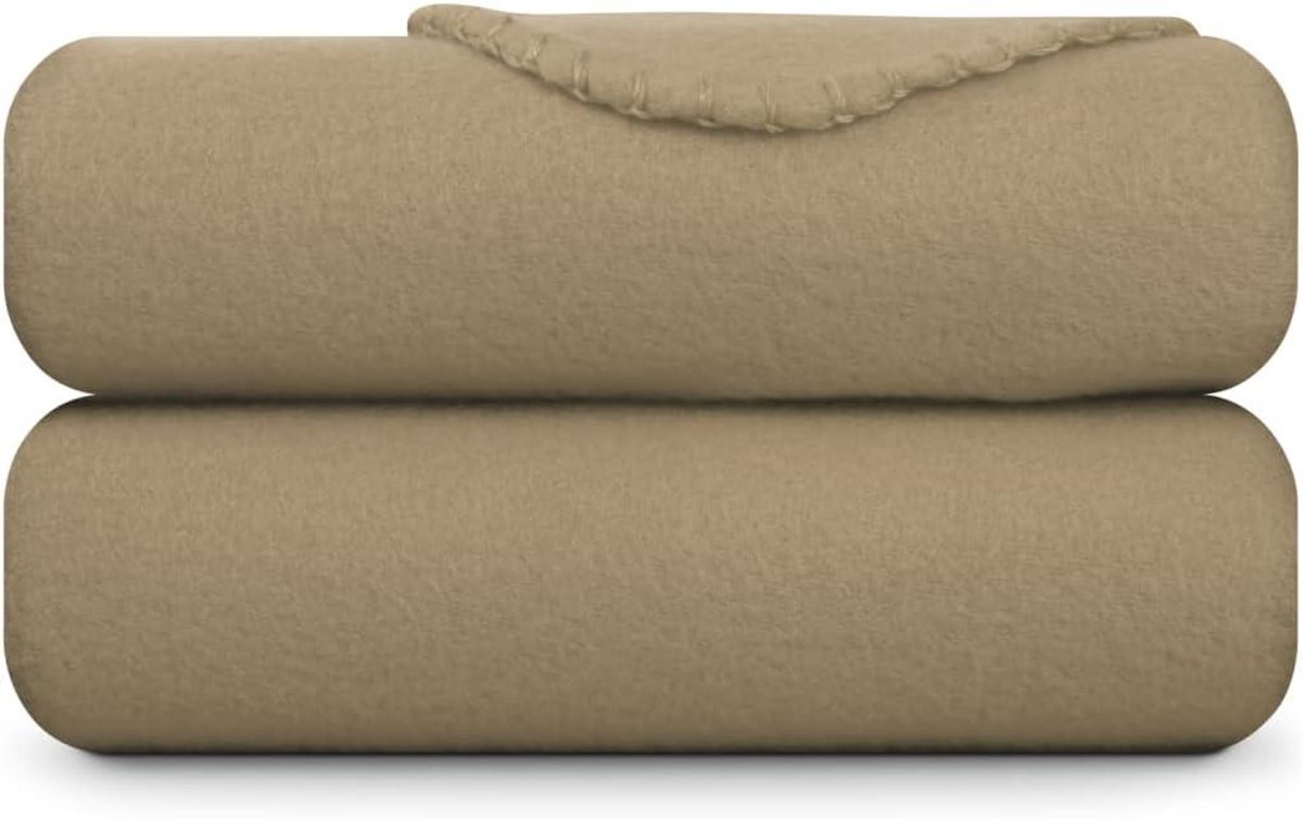 Fleecedeken - Woondeken Knuffeldeken - Gezelligheid Thuis - Öko-Tex Gecertificeerd - 130 x 170 cm - Taupe