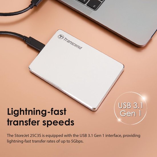 1TB Externe Harde Schijf USB 3.1 Slank Aluminium Ontwerp — afbeelding 5
