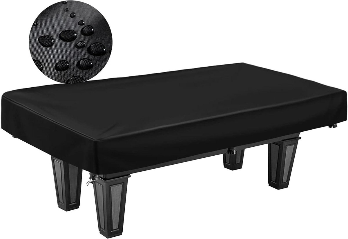 Biljarttafelhoezen - Pooltafelhoes Snookertafelhoes - Tafel Beschermen - Waterdicht Oxford Stof - 7/8/9 voet - Zwart