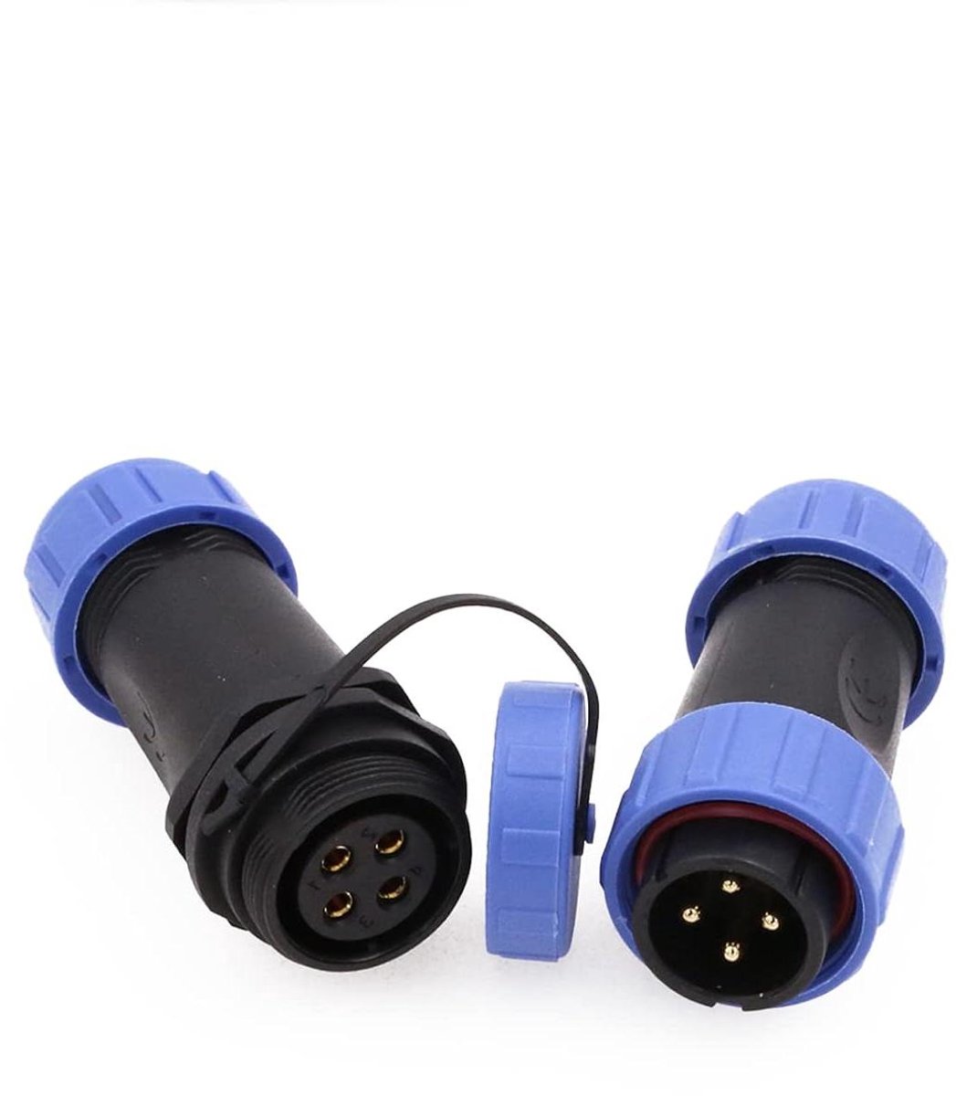 Luchtvaart Kabel Connector - Stekker Socket - Elektrische Aansluitingen - Waterdicht IP68 - 30A 500V - Zwart