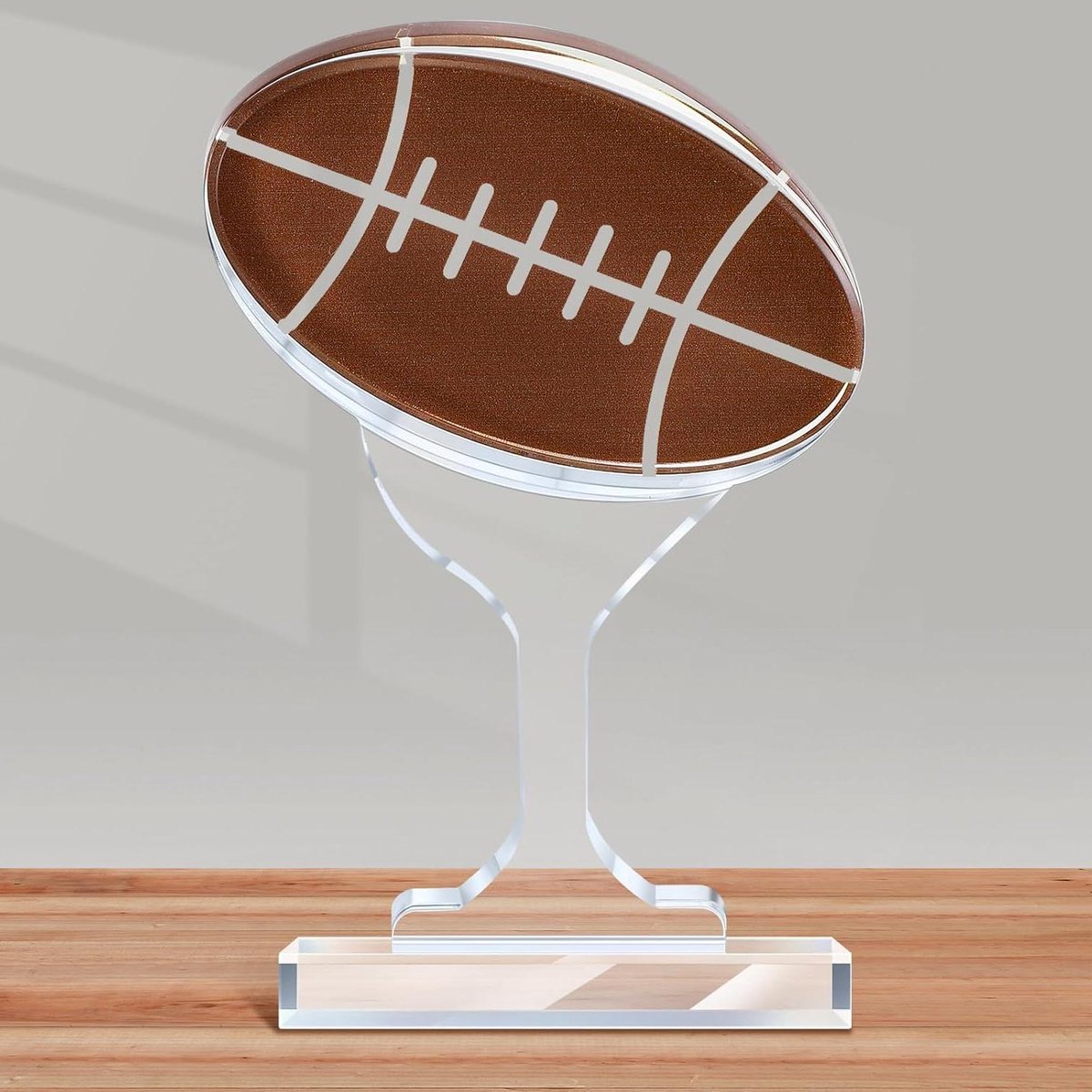 Voetbal Trofee - Voetbalprijs Aandenken - Teamwedstrijd Belonen - Acryl Voetbalvorm - 17 cm Hoog - Zwart