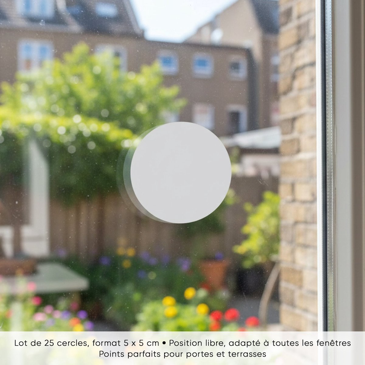 Privacy raamfolie - 25 cirkels - Zelfklevende raamfolie voor ramen en douchedeuren - 25x25