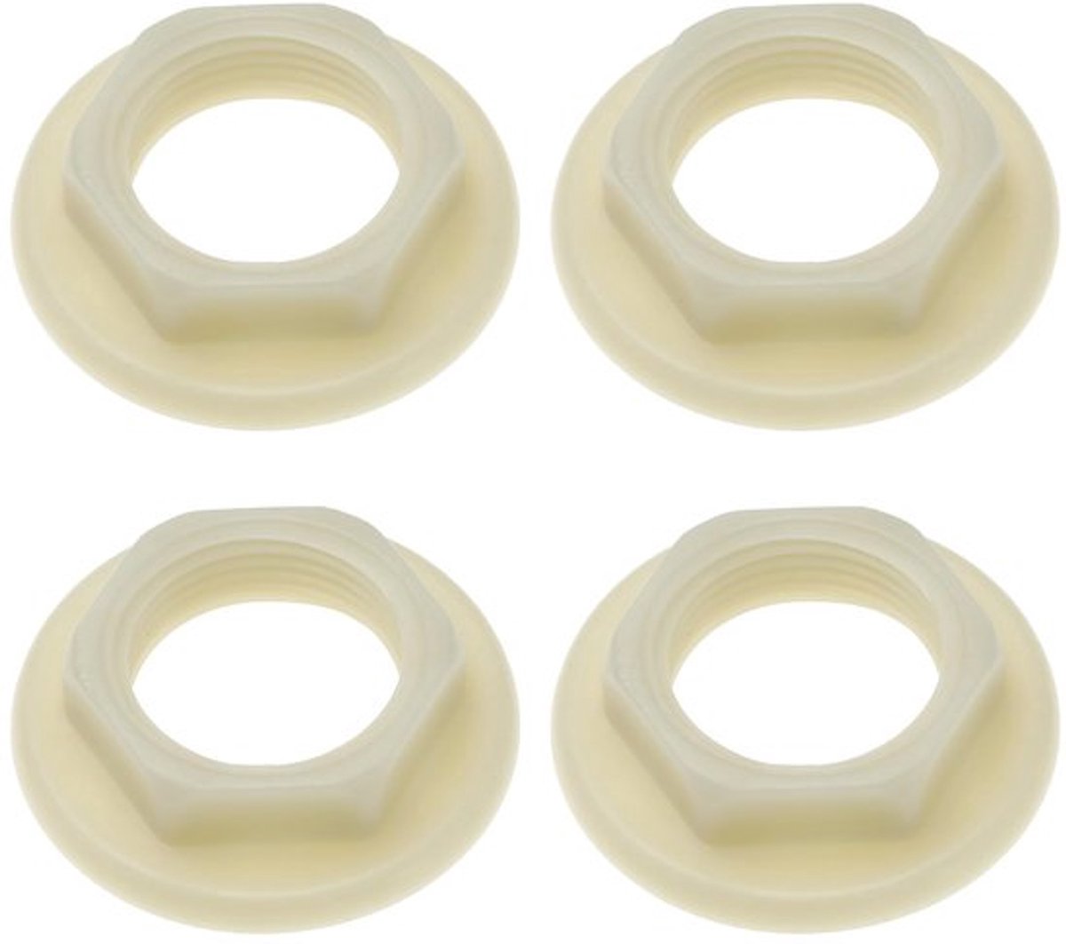 Onf3 - Spoelbak Tap Terug Moer - 4 Stuks - Stevig en Duurzaam - Wit