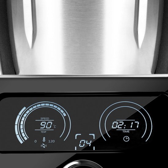 Multifunctionele Keukenmachine 1500W met Geïntegreerde Weegschaal, 31 Functies, 3.5L, 44dB, RVS Zwart — afbeelding 2