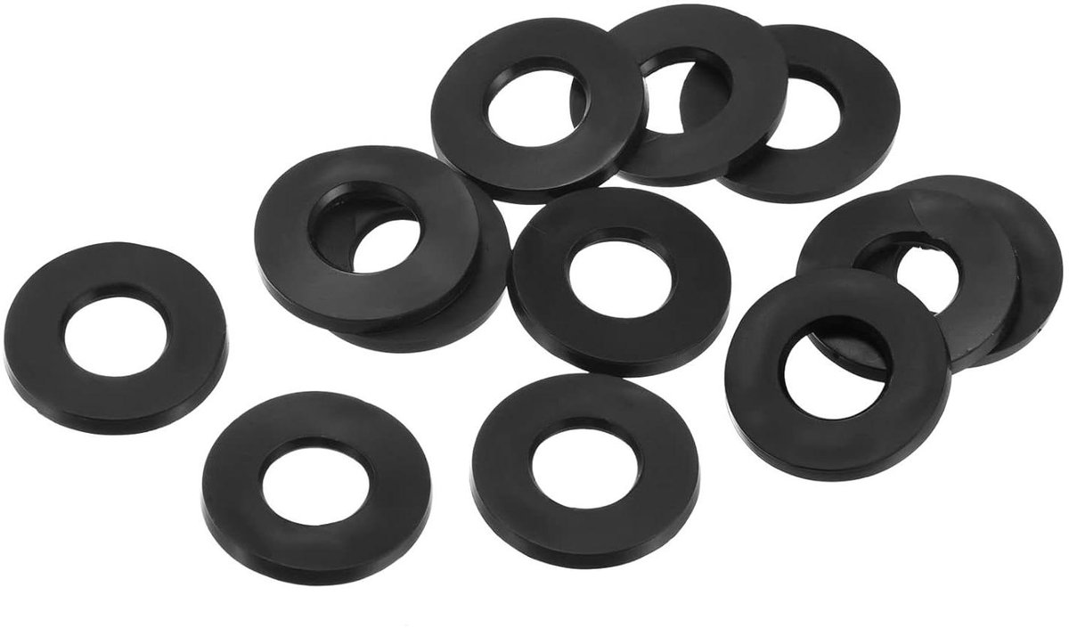 Rubberen Platte Ring - Afdichtring Afstandhouder - Waterleiding Afdichting - Hittebestendig Materiaal - 10 mm Binnendiameter - Zwart