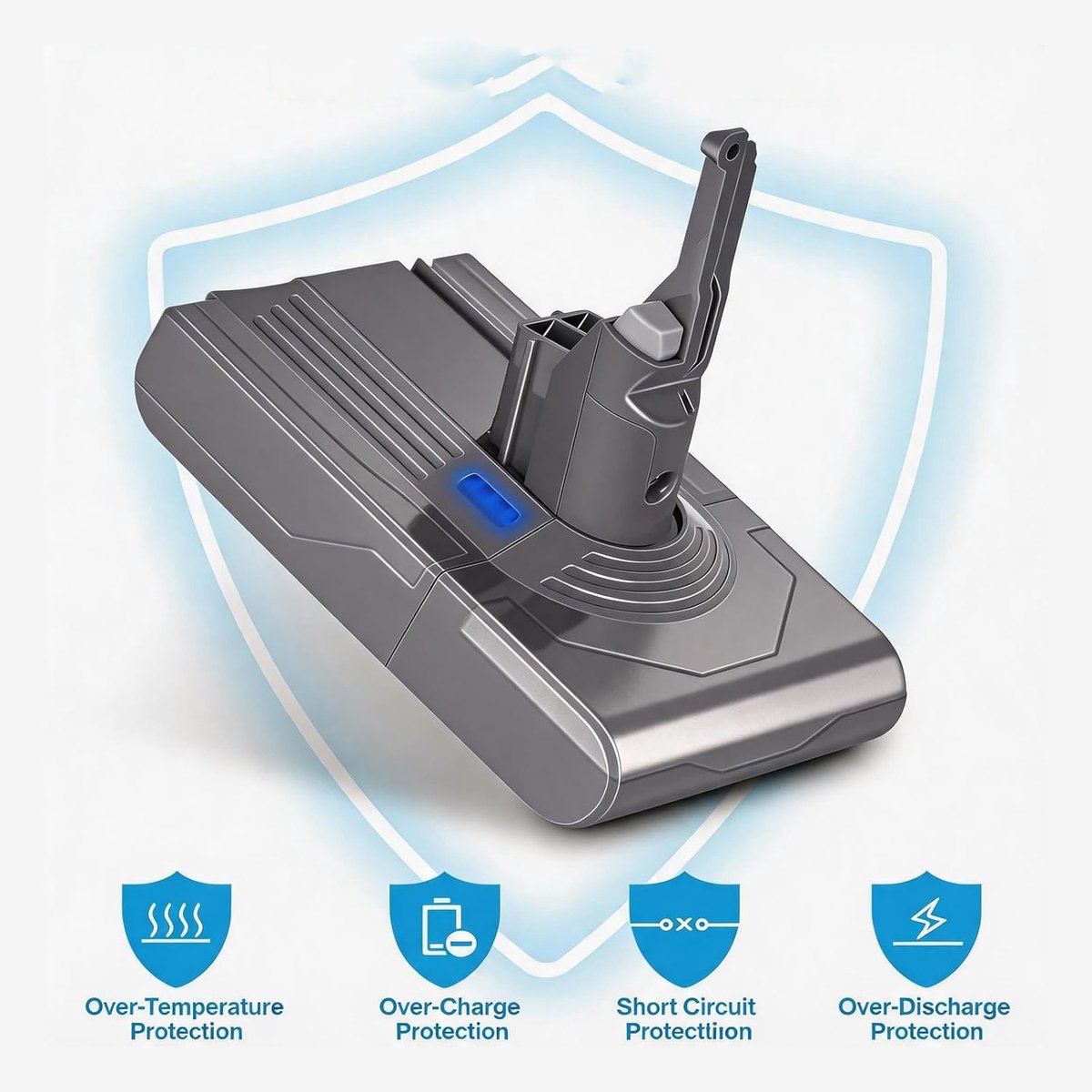 6000mAh Accu Voor Dyson V8 - Vervangende Accu Voor De V8 Sv10 Stofzuiger - Vacuümbatterij thumbnail 6