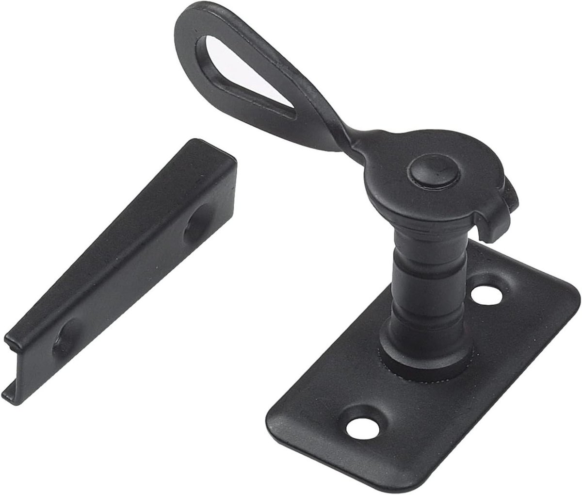 Sluitknop Raam - Raamsluiting Grendel - Kozijnen Sluiten - Verzonken Gaten - 50 x 25 x 20 mm - Zwart