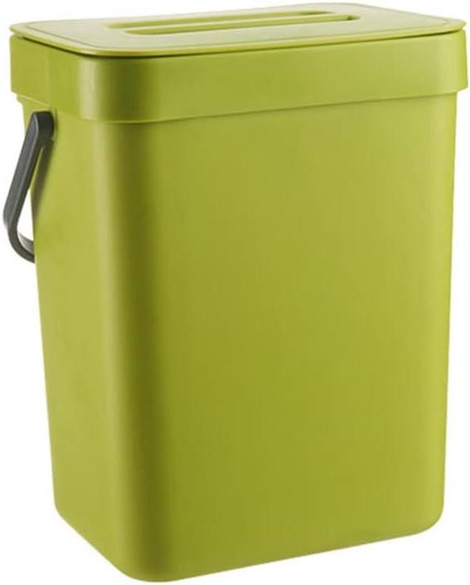Keuken Compostbak - Afvalbak Aanrecht - Organiseren Keukenafval - Drukring Ontwerp - 3L - Wit