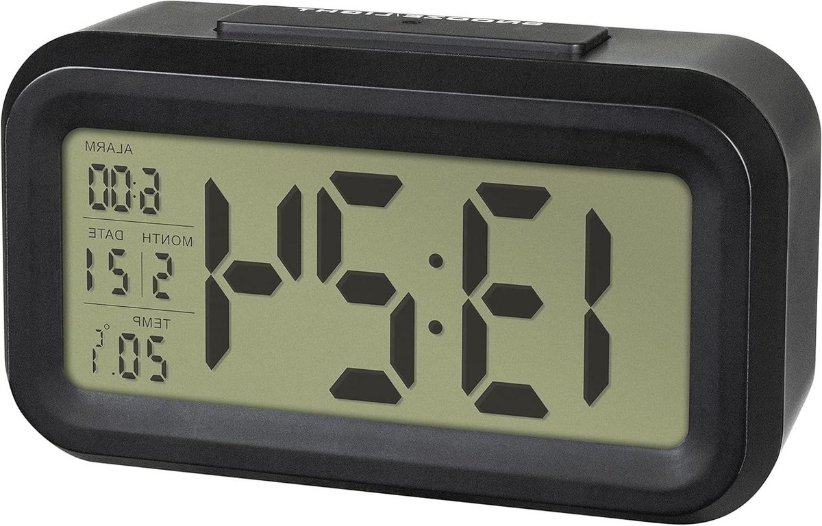 Digitale Wekker - Nachtwekker Thermometer - Goed Wakker Worden - Automatische Nachtverlichting - 138 x 48 x 79 cm - Zwart