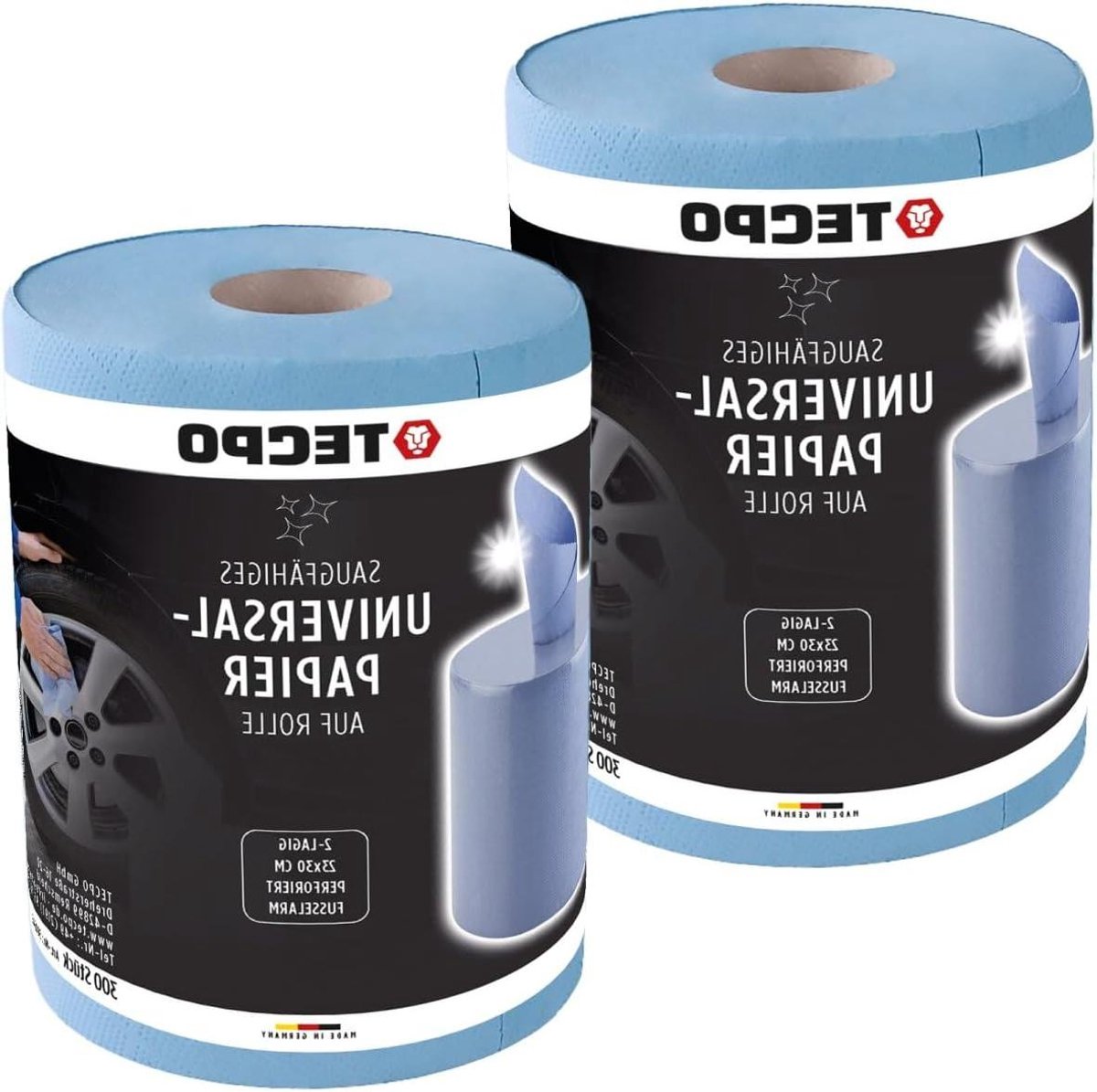 Papieren Rol - Keukenrol - Schoonmaken - 2-laags - 300 vellen - Blauw