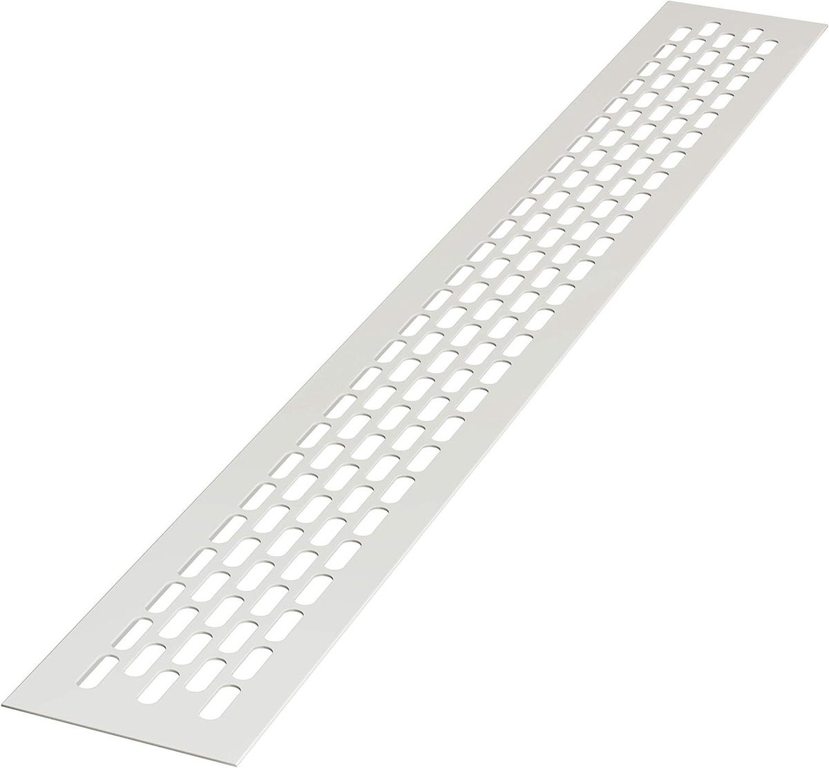 Ventilatierooster Aluminium - Afvoerrooster Plint - Meubels Ventileren - Gepoedercoat Oppervlak - 48 x 6 cm - Wit