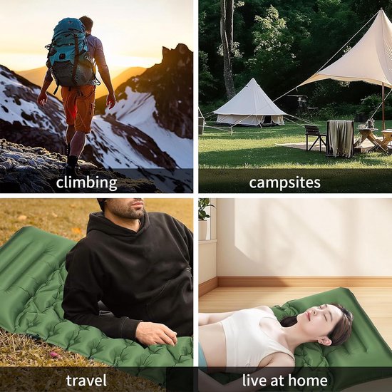 Zelfopblazende Slaapmat Ultralicht met Voetpomp voor Camping en Wandelen van Merkloos — afbeelding 5