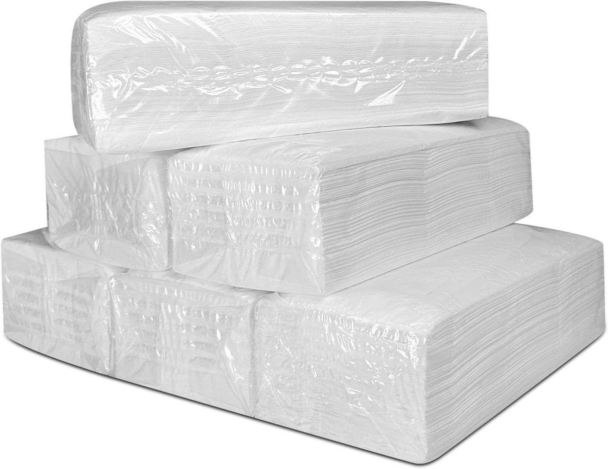 Papieren Handdoekjes - Keukenrol Tissues - Hygiënisch Afdrogen - Dubbele Laag - 900 Stuks - Wit