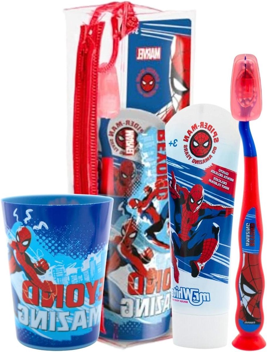 Kinder Tandenborstel Set - Poetsset Baby - Mondhygiëne Leren - Met Zuignap - Inclusief Beker - Blauw
