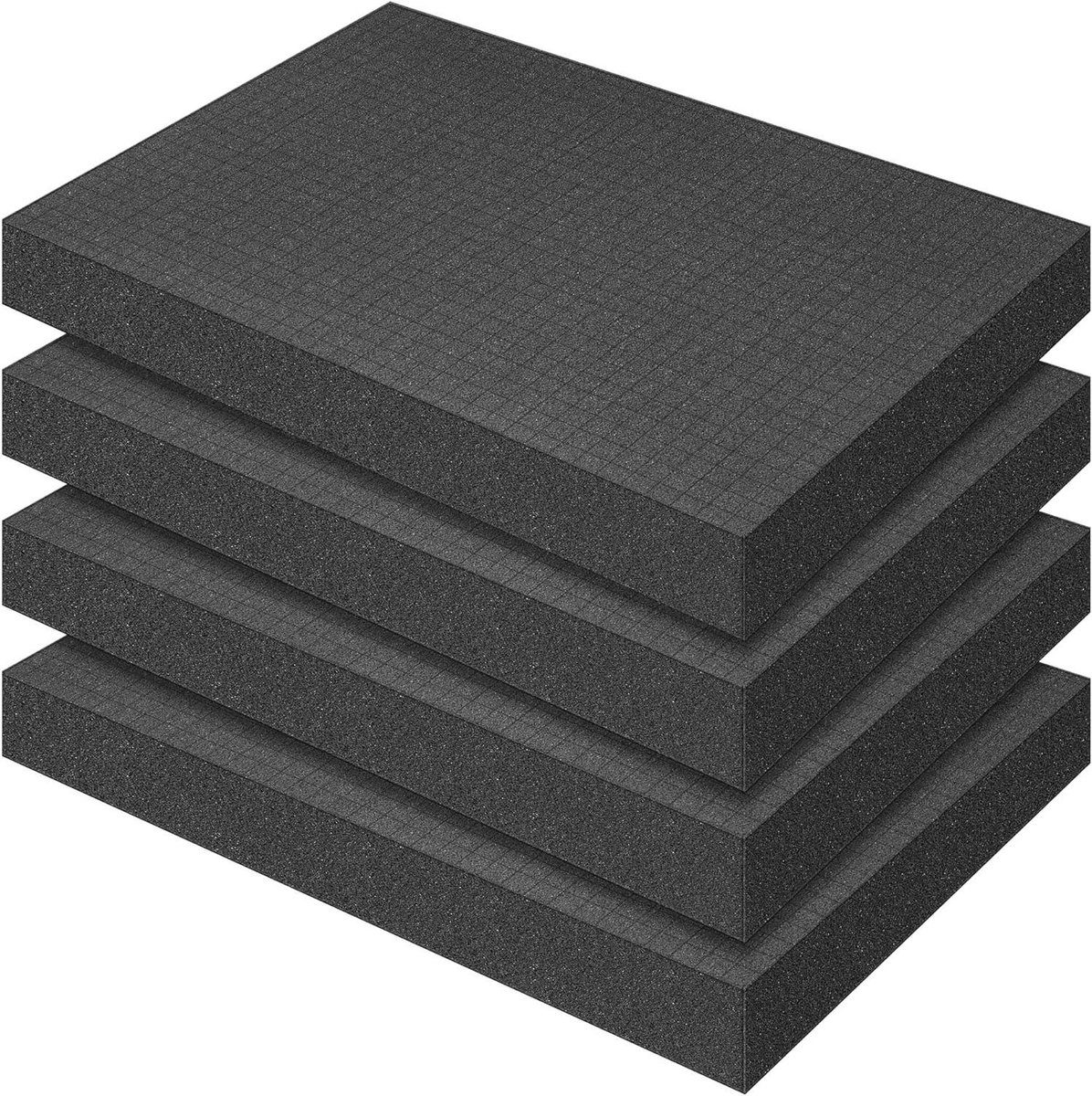 Schuimsnijrooster - Kofferinzetstukken - Veilige Opslag - Zelf Op Maat Te Snijden - 400 x 300 x 50 mm - Zwart