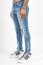 Malelions Men Ripped & Repaired Jeans - Light Blue - 34