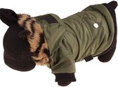 Dogs&Co Warme Hondenjas Army groen met capuchon Maat L voor kleine honden