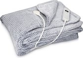 Navaris XXL warmtedeken voor 2 personen - Elektrische deken met 3 standen en timer - Bovendeken - 180 x 130 cm - Fluweelzacht - Wasbaar - Blauw