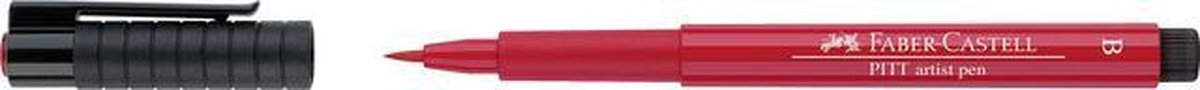 Faber-Castell tekenstift - Pitt Artist Pen - brush - geraniumrood fel - FC-167421