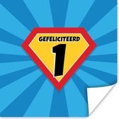 Poster Verjaardag - Kinderen - 1 Jaar - Superheld - 75x75 cm