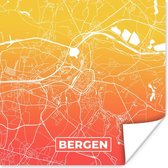 Poster Stadskaart - Bergen - België - Oranje - 50x50 cm - Plattegrond
