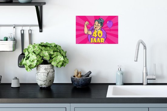 Affiche Femme - 40 Ans - Anniversaire - 30x20 cm