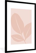 Cadre photo avec affiche - Été - Feuilles - Rose - 80x120 cm - Cadre pour affiche
