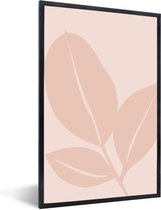 Cadre photo avec affiche - Été - Feuilles - Rose - 80x120 cm - Cadre pour affiche