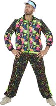 Wilbers & Wilbers - Jaren 80 & 90 Kostuum - Super Druk Neon Graffiti Jaren 80 Retro Trainingspak - Man - Multicolor - Maat 52 - Carnavalskleding - Verkleedkleding