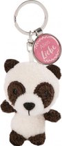 sleutelhanger Alles Liebe junior 7 cm pluche zwart/roze