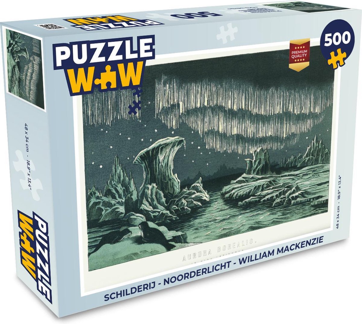 Afbeelding van product PuzzleWow  Puzzel Schilderij - Noorderlicht - William Mackenzie - Legpuzzel - Puzzel 500 stukjes