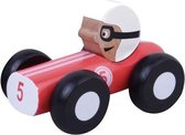 houten raceauto 9 cm rood
