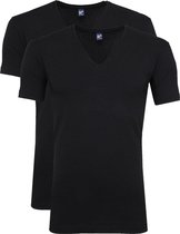 Alan Red T-Shirt V-Neck Stretch Zwart 2-Pack - maat M
