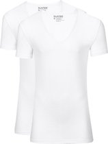 Slater 2-pack Stretch Diepe V-hals T-shirt Wit - maat XL