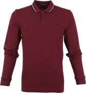 Fred Perry LS Polo Aubergine Rood M3636 - maat XL