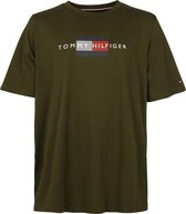 Tommy Hilfiger Big and Tall Logo Lines T-shirt Donkergroen - maat 3XL