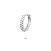 Twice As Nice Oorbel in zilver per stuk, oorring met zirkonia, 11 mm