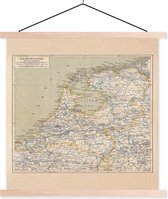 Affiche scolaire - Pays- Nederland - Carte - Vintage - 90x90 cm - Lattes vierges