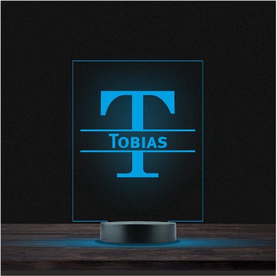 Led Lamp Met Naam - RGB 7 Kleuren - Tobias