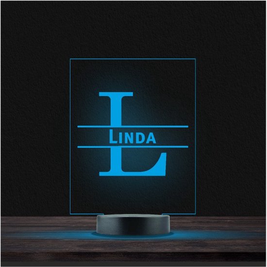 Led Lamp Met Naam - RGB 7 Kleuren - Linda