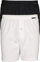 SCHIESSER Cotton Essentials boxershorts wijd (2-pack) - tricot - zwart en wit - Maat: 3XL