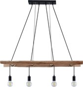 Lindby - hanglamp - 4 lichts - ijzer, hout - E27 - , licht hout